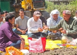 भू-धसाव आपदा प्रभावित जोशीमठ नगर में सुरक्षात्मक कार्यों की शुरुवात